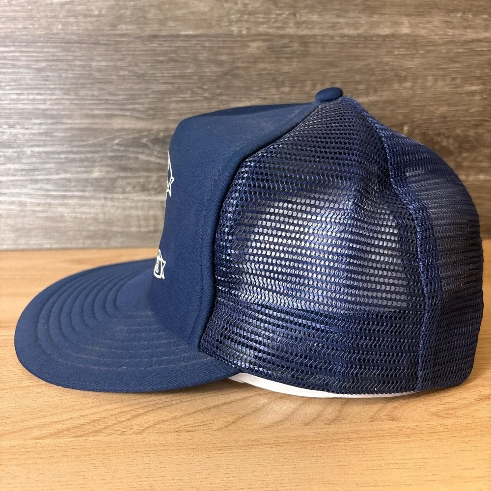Vintage Veterans On The Lake Hat Cap Snap Back Blue Mesh Trucker Ely Minnesota
